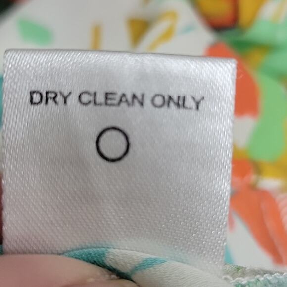 Tyler Boe Silk Floral Lightweight Blouse Size Small Orange Blue - Picture 8 of 8